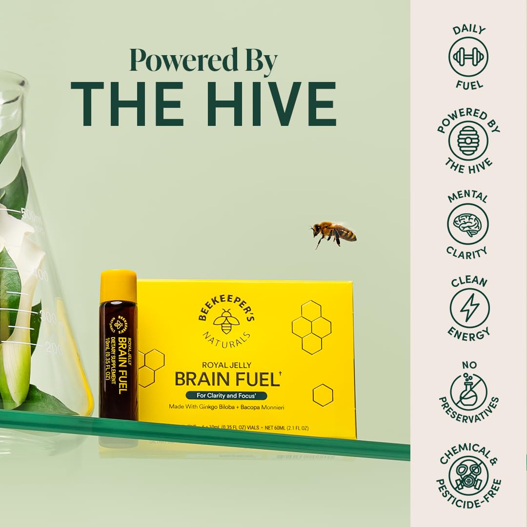 Graphic highlighting royal jelly, ginkgo biloba, and bacopa monnieri