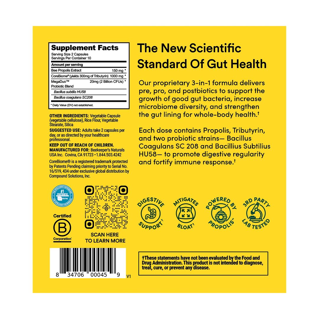 Close-up of Propolis-powered gut health formula