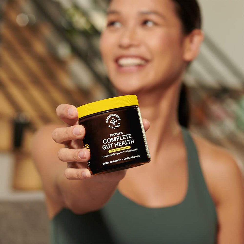 Beekeeper's Naturals logo with 20-count packaging