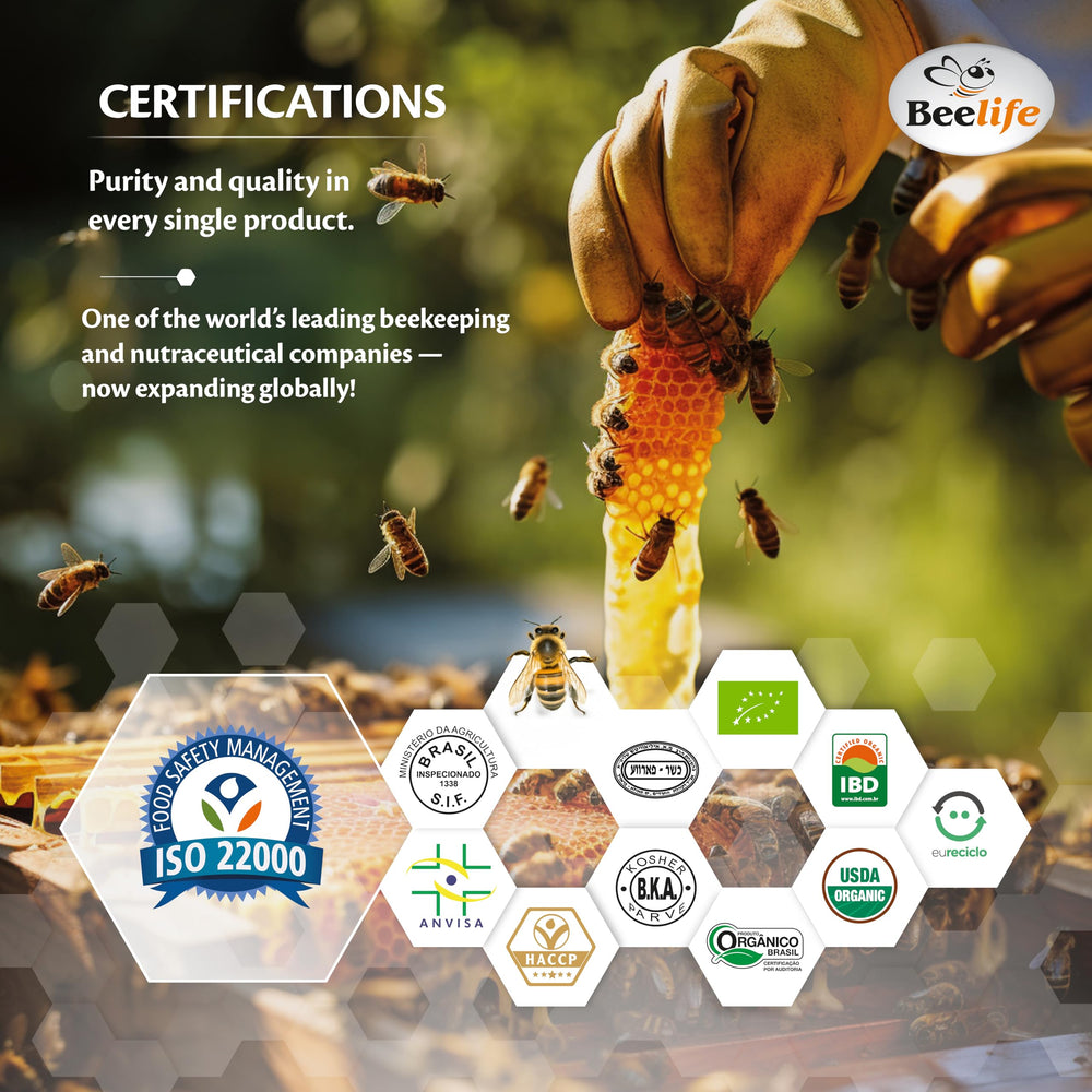 Propolis extract added to beverages like coffee, tea, or smoothies