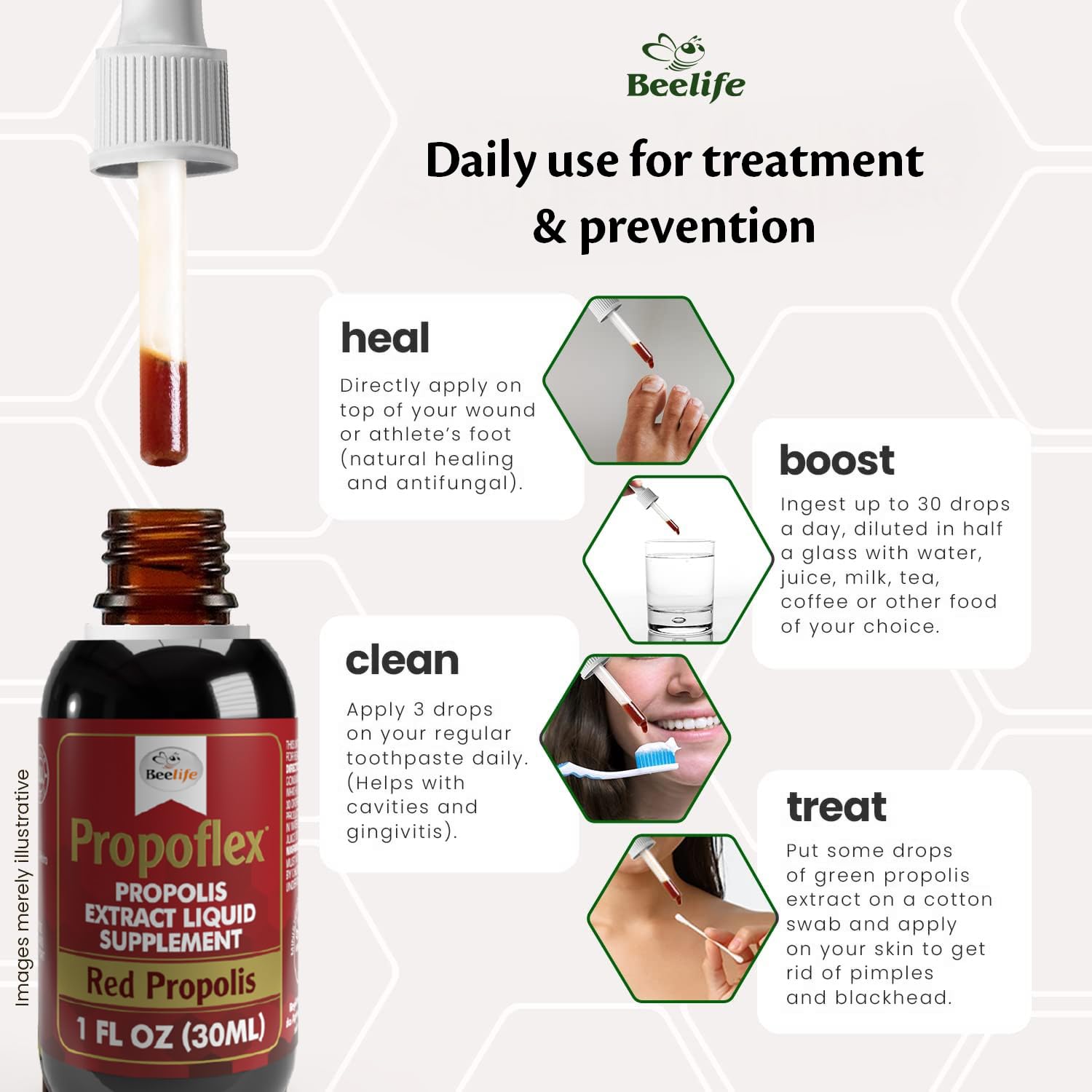 Graphic of immune support benefits from red propolis