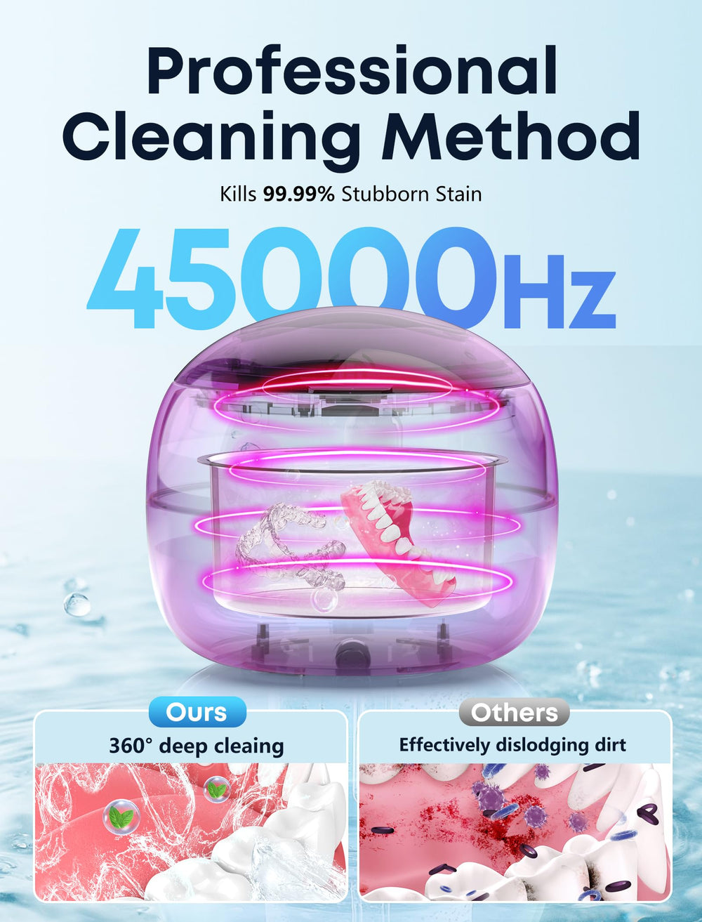 Ultrasonic cleaner operating at 45kHz