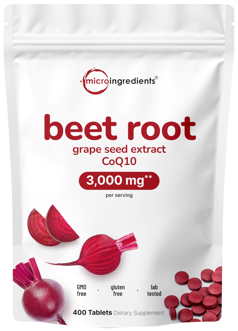 Beet Root 3,000mg with Grape Seed Extract and CoQ10 bottle