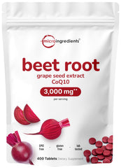Beet Root 3,000mg with Grape Seed Extract and CoQ10 bottle