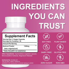 Organic beet root powder used in Beet Root Capsules 1300mg