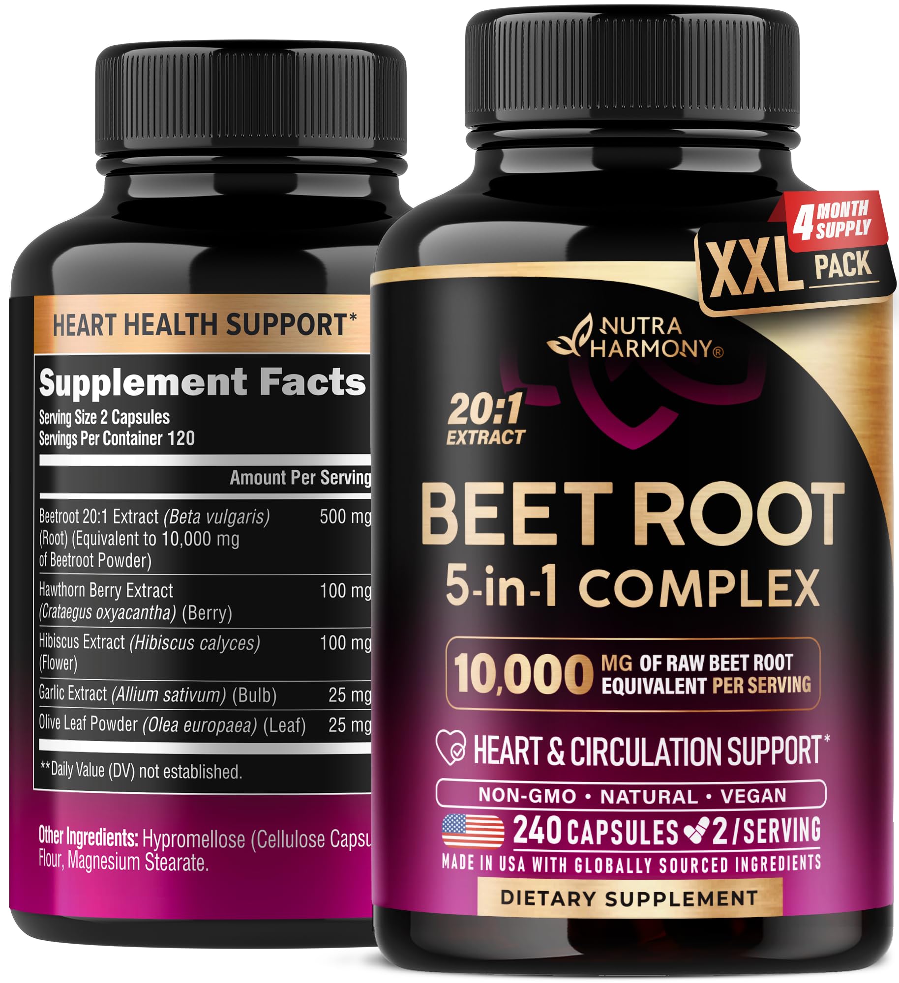 Front view of Beet Root Capsules bottle