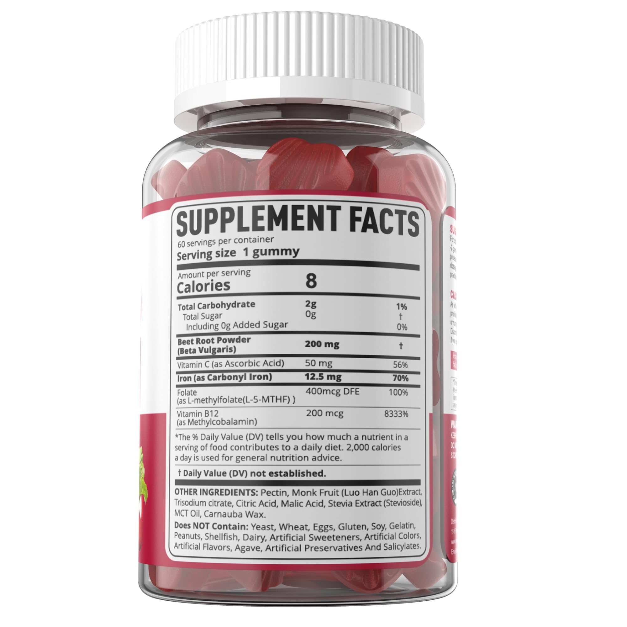 60-count Beet Root Gummies bottle on display