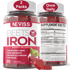 Bottle of Beet Root Gummies with Iron, 120 count