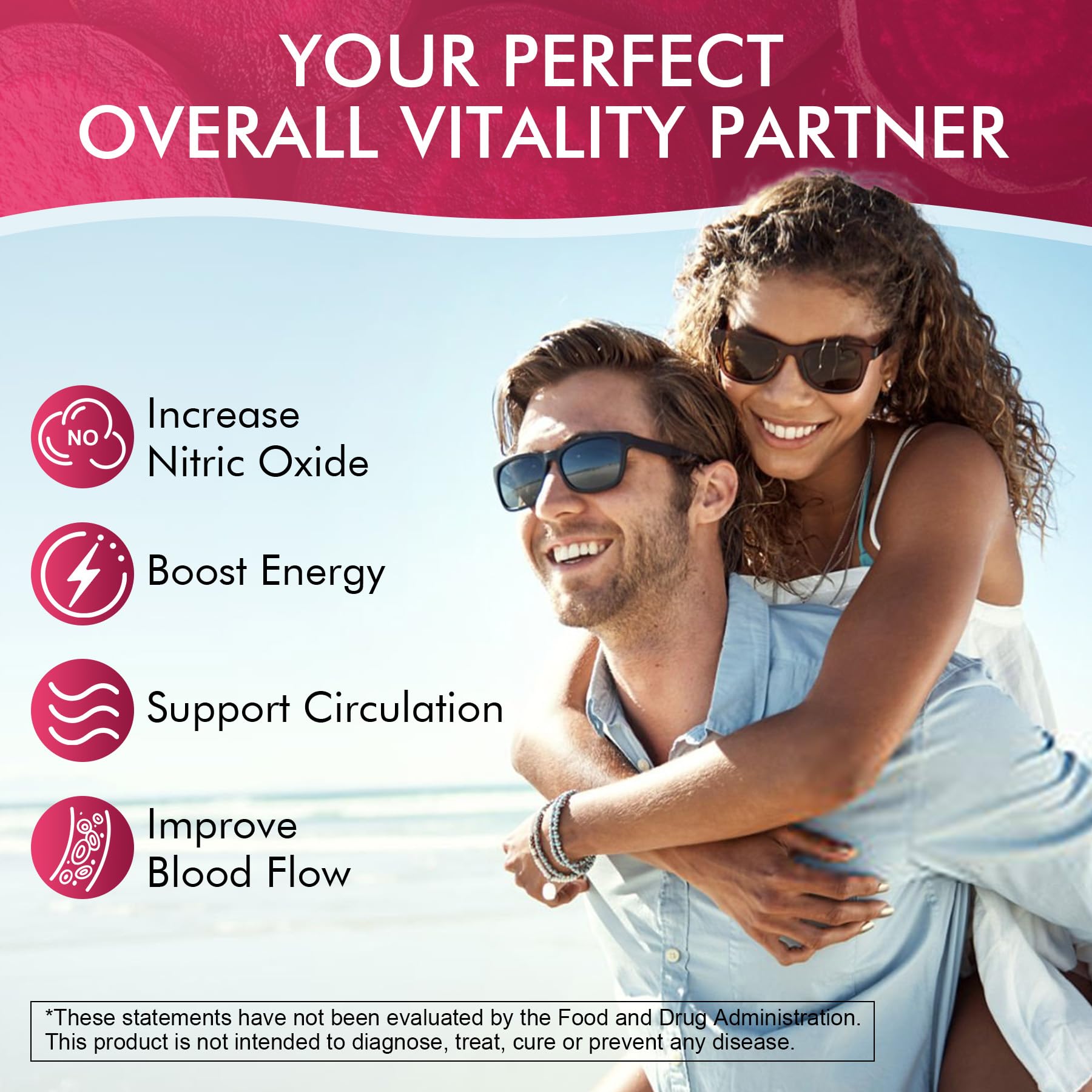 Product label showing organic beets and vitamins