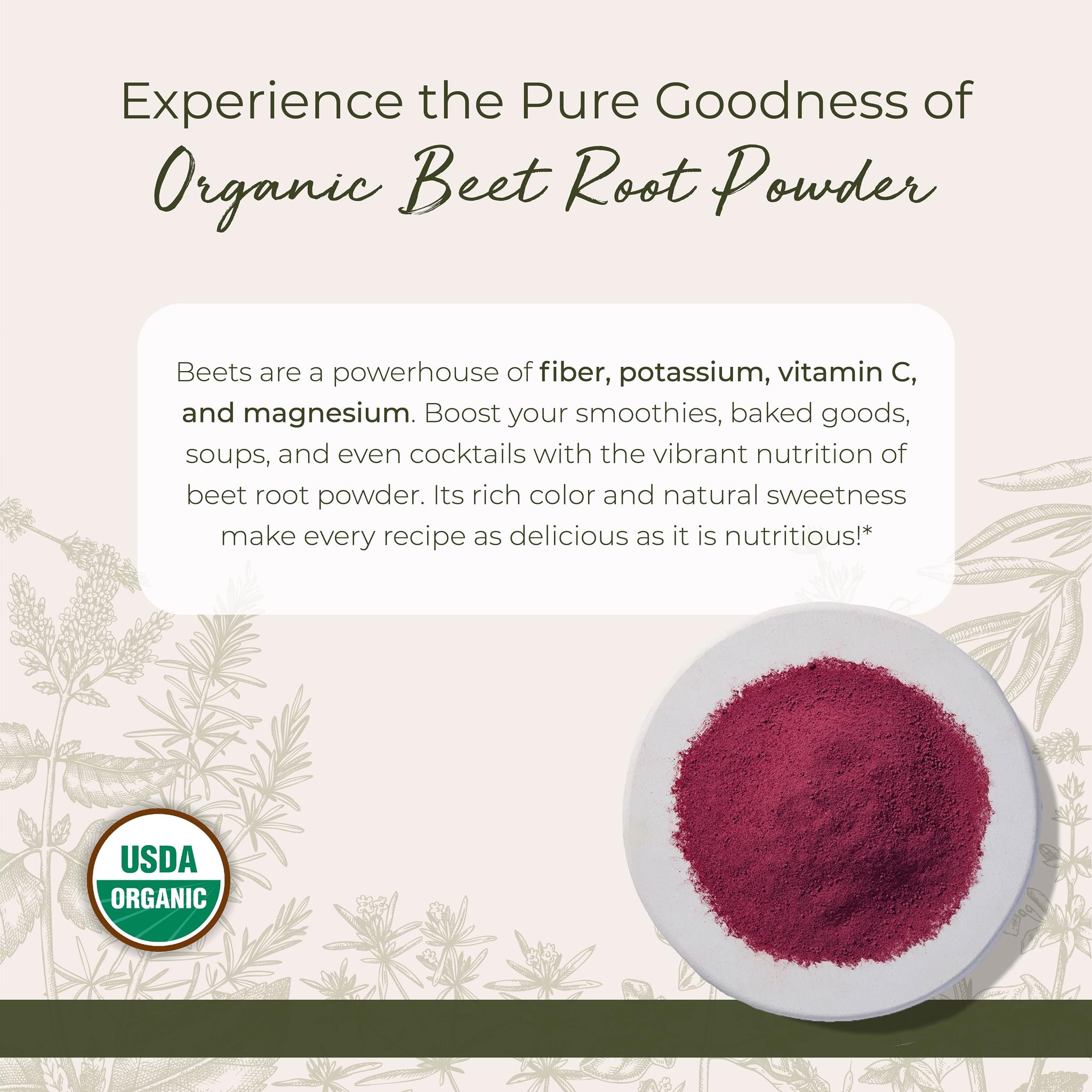 Beet root powder added to smoothie