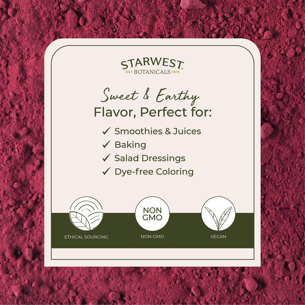 Beet root powder prepared for tea