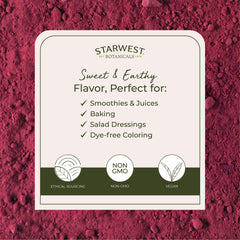 Beet root powder prepared for tea
