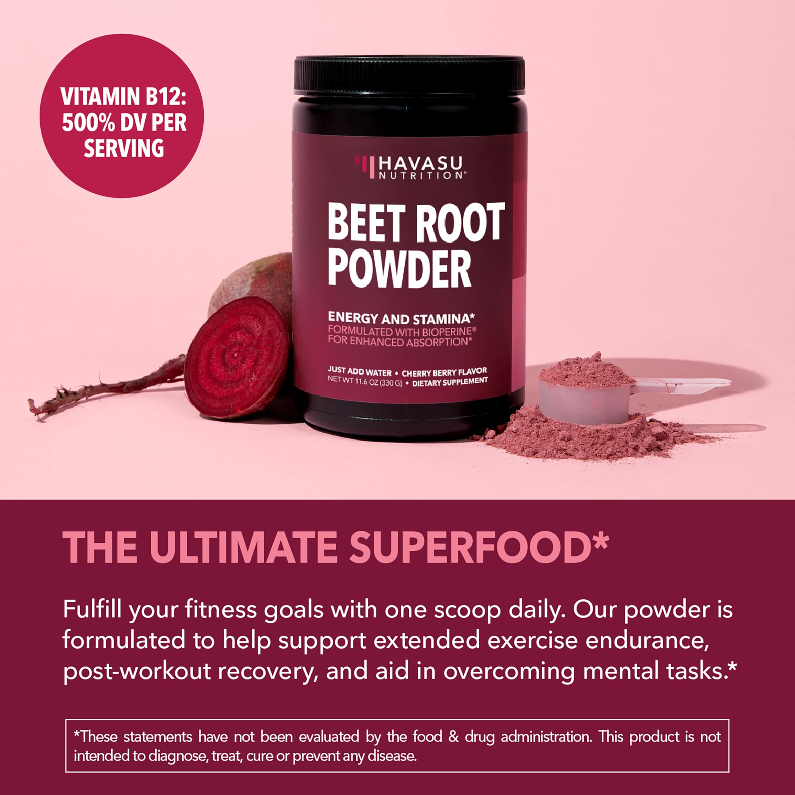 Cherry Berry flavored beet root powder packaging