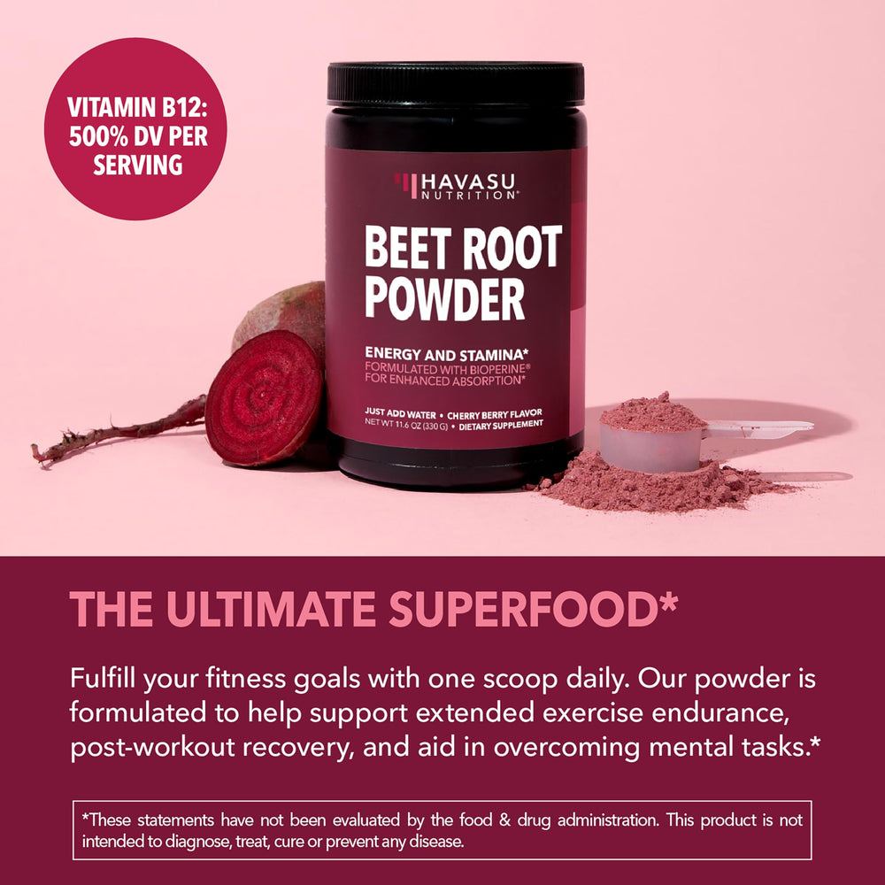 Cherry Berry flavored beet root powder packaging