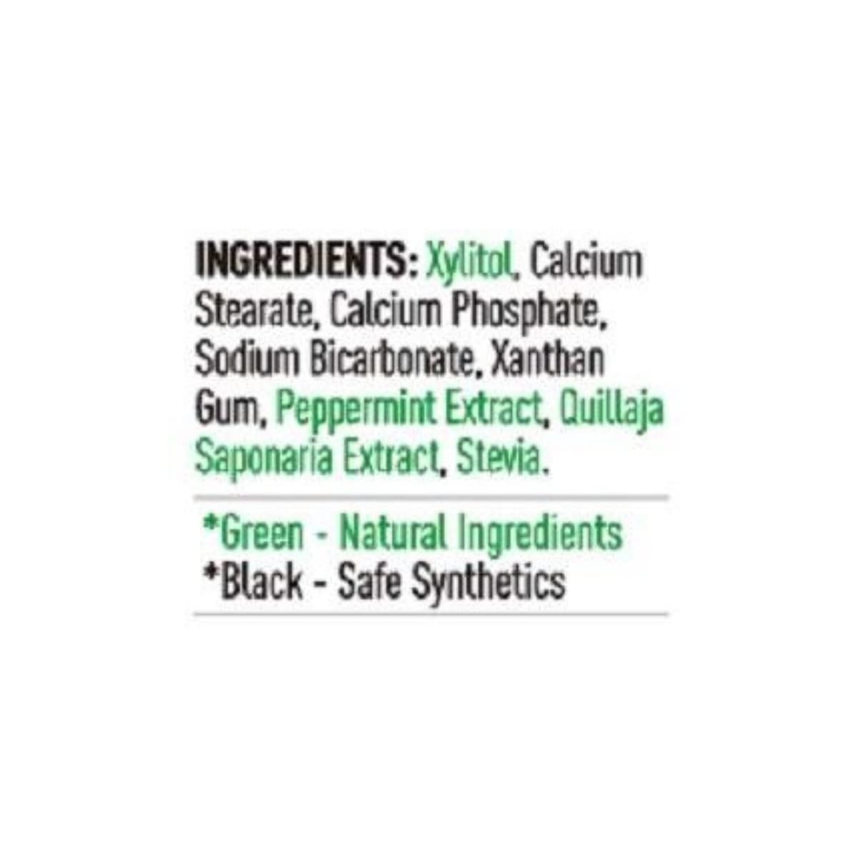 Before and after teeth with mint and charcoal toothpaste tablets