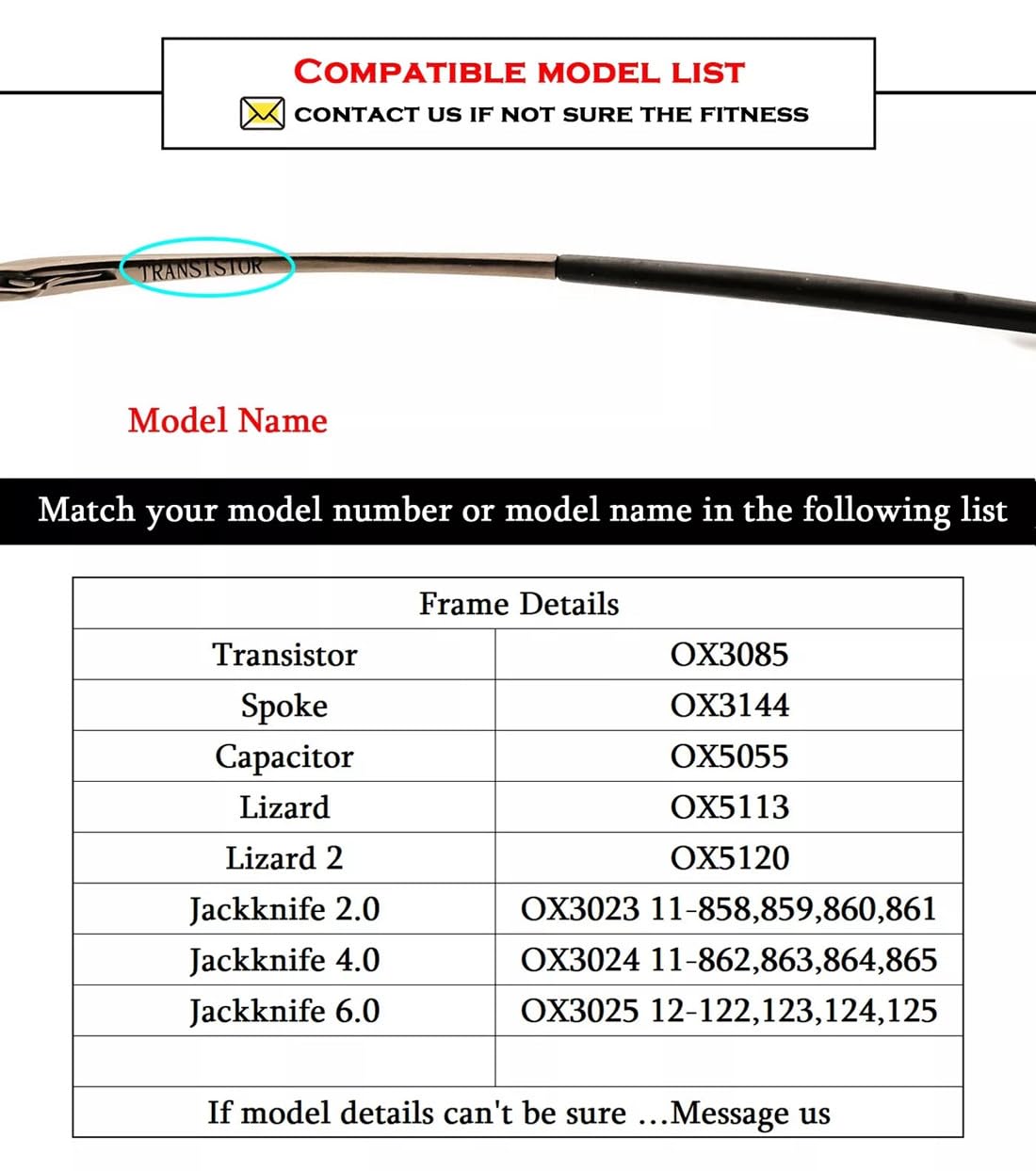 BEHLINE ear socks for Oakley OX3085 and other models, black