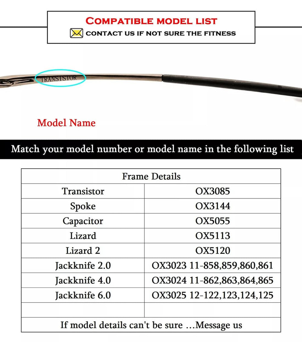 BEHLINE ear socks for Oakley OX3085 and other models, black