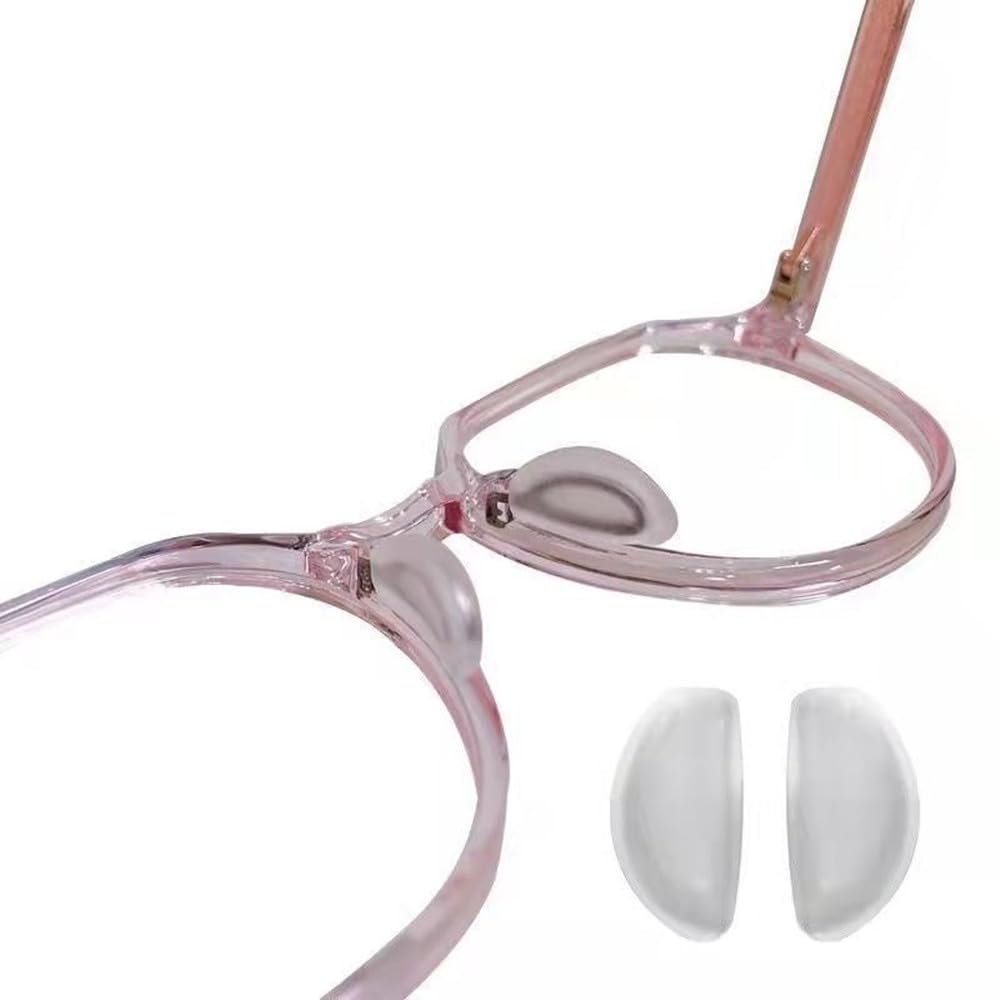 BEHLINE plug-in eyeglass nose pads, clear silicone, front view