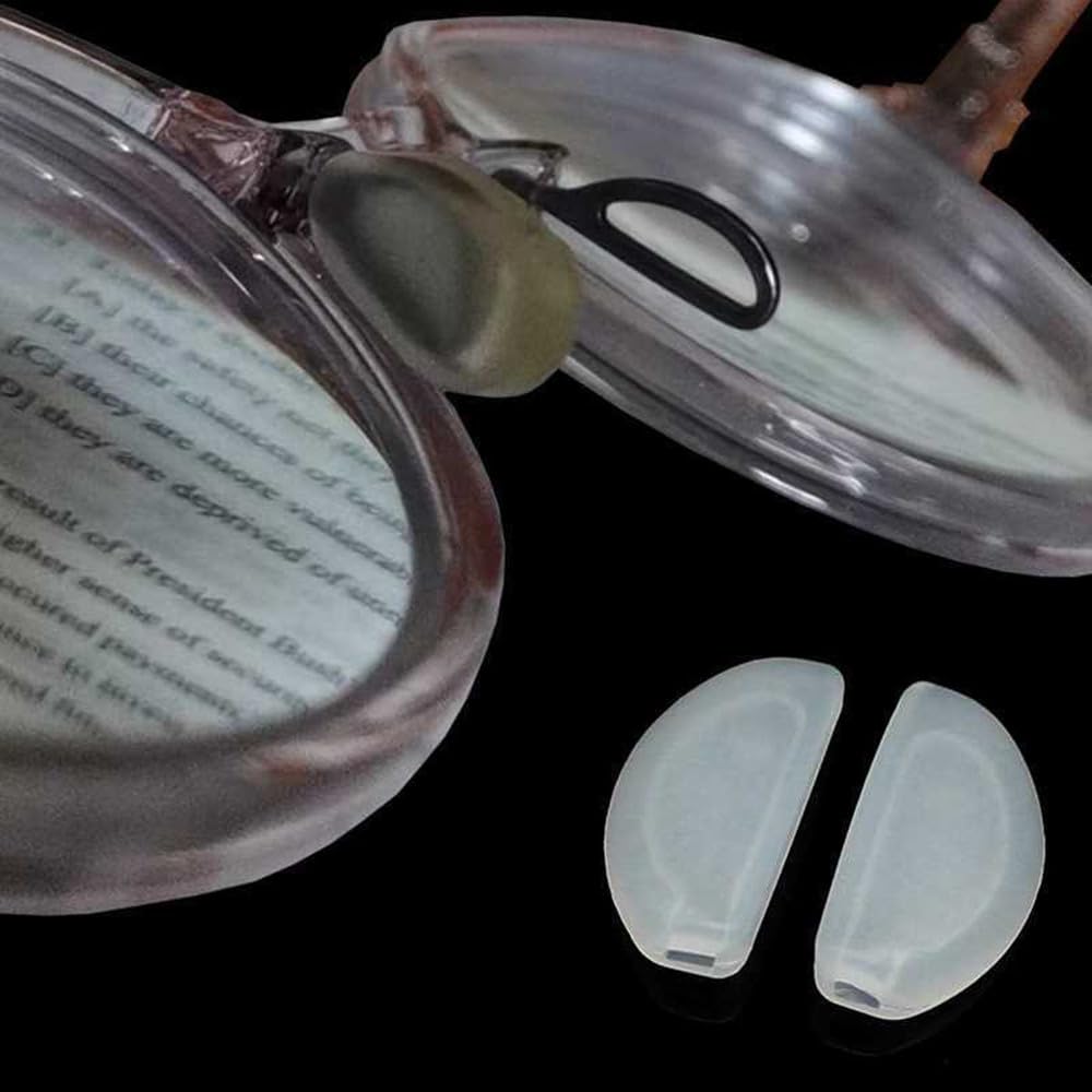 Soft silicone anti-slip nose pads on glasses