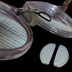 Soft silicone anti-slip nose pads on glasses