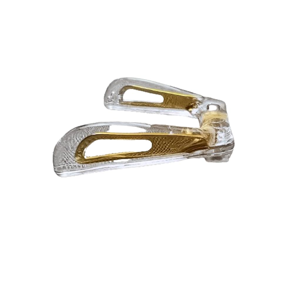 BEHLINE gold saddle bridge nose pads close-up