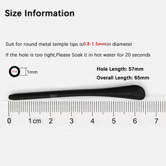 Blue silicone temple tip on thin metal eyewear