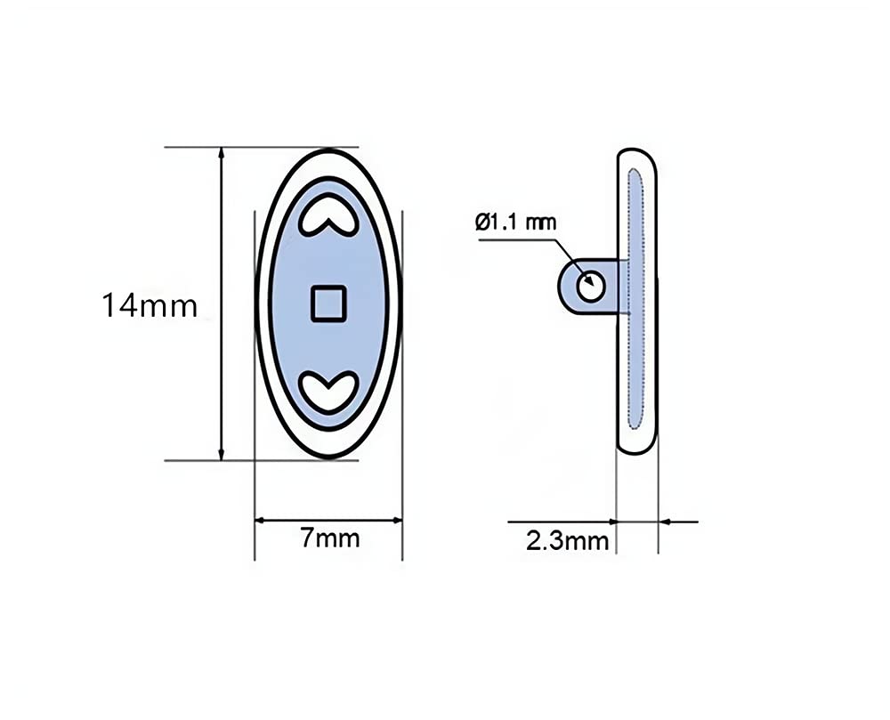 Clear 14mm screw-on nose pad for most spectacles