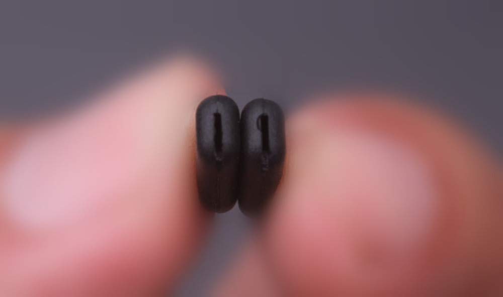 Anti-slip silicone nose pads resting on a nose bridge