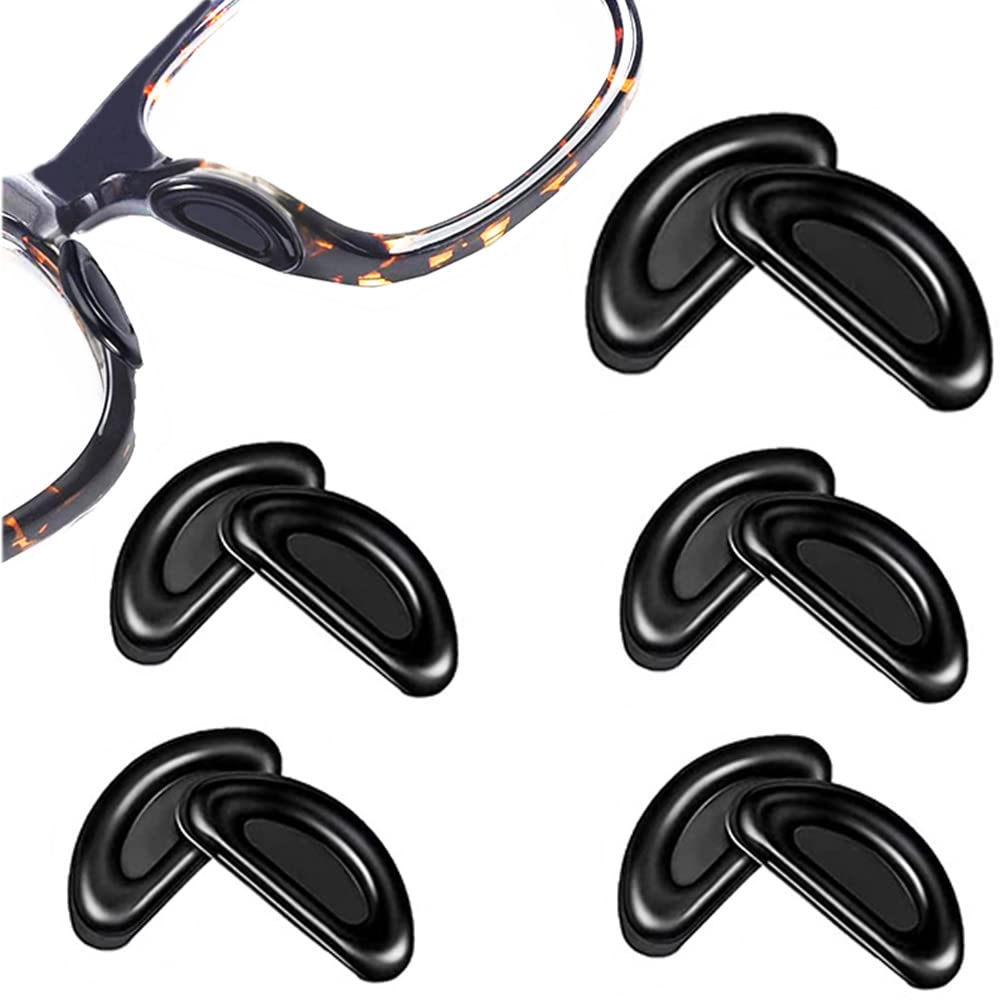 BEHLINE nose pads black – front close-up on glasses