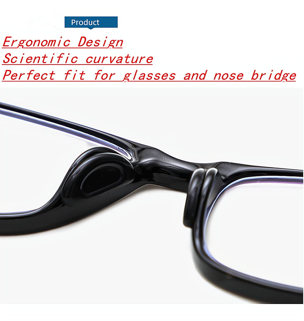 Nose pads applied to plastic frame – top view