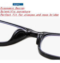 Nose pads applied to plastic frame – top view