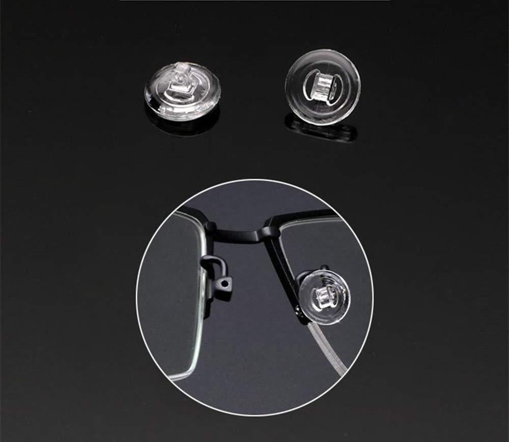 BEHLINE soft silicone screw-in round clear nose pads for eyeglasses 9mm – image 1