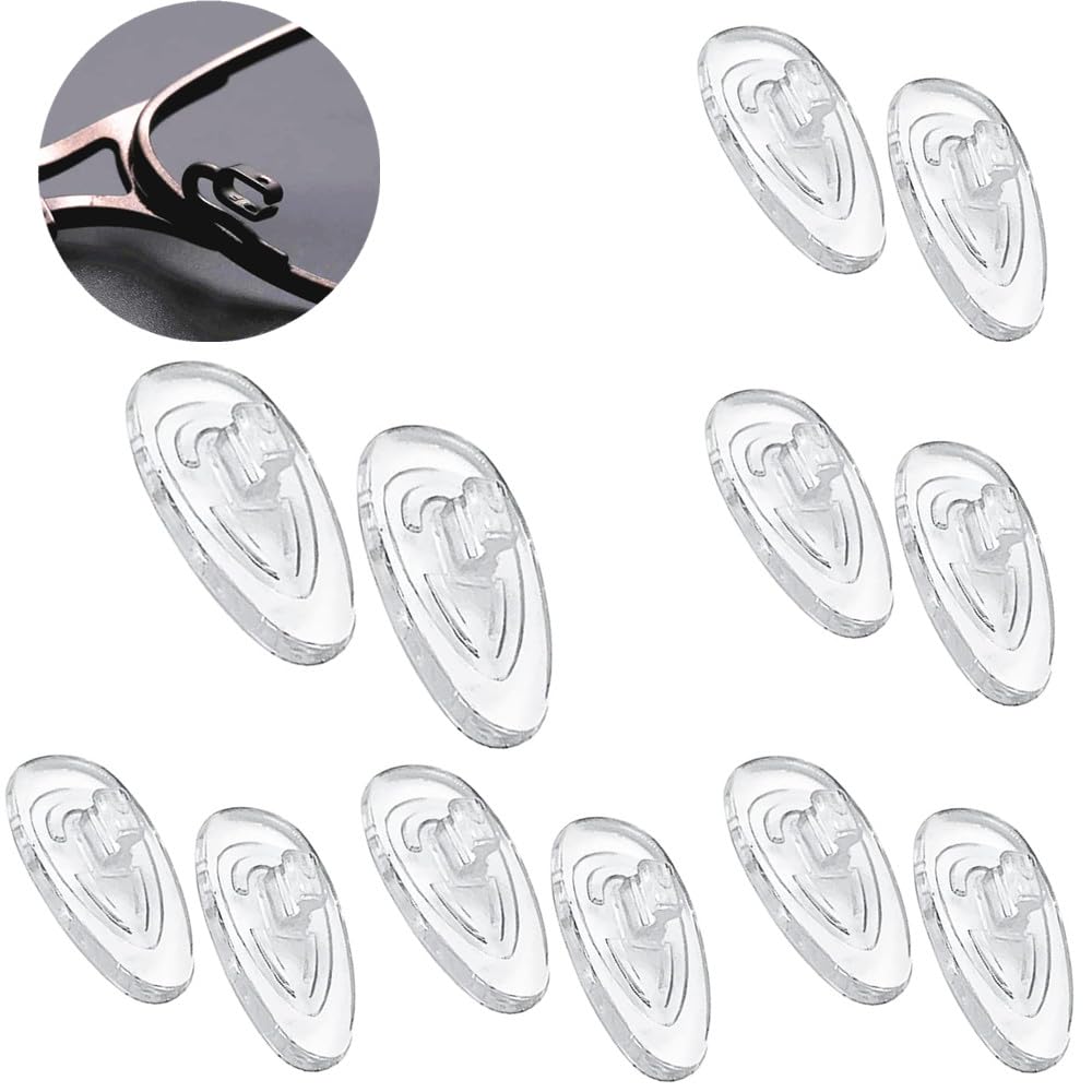 BEHLINE Push-In Nose Pads – Soft Silicone Replacement (6 Pairs) for Eyeglasses and Sunglasses