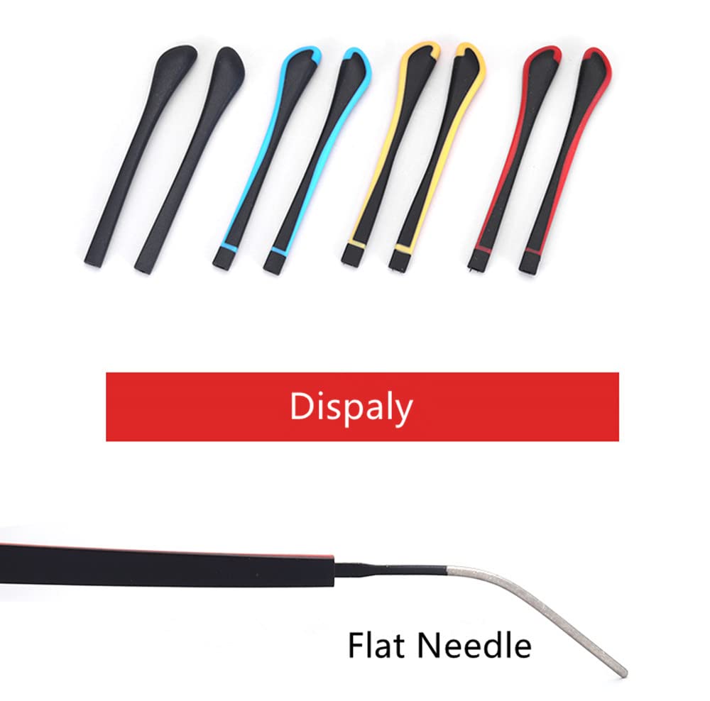 BEHLINE silicone temple tips installed on eyeglasses legs Rose Red