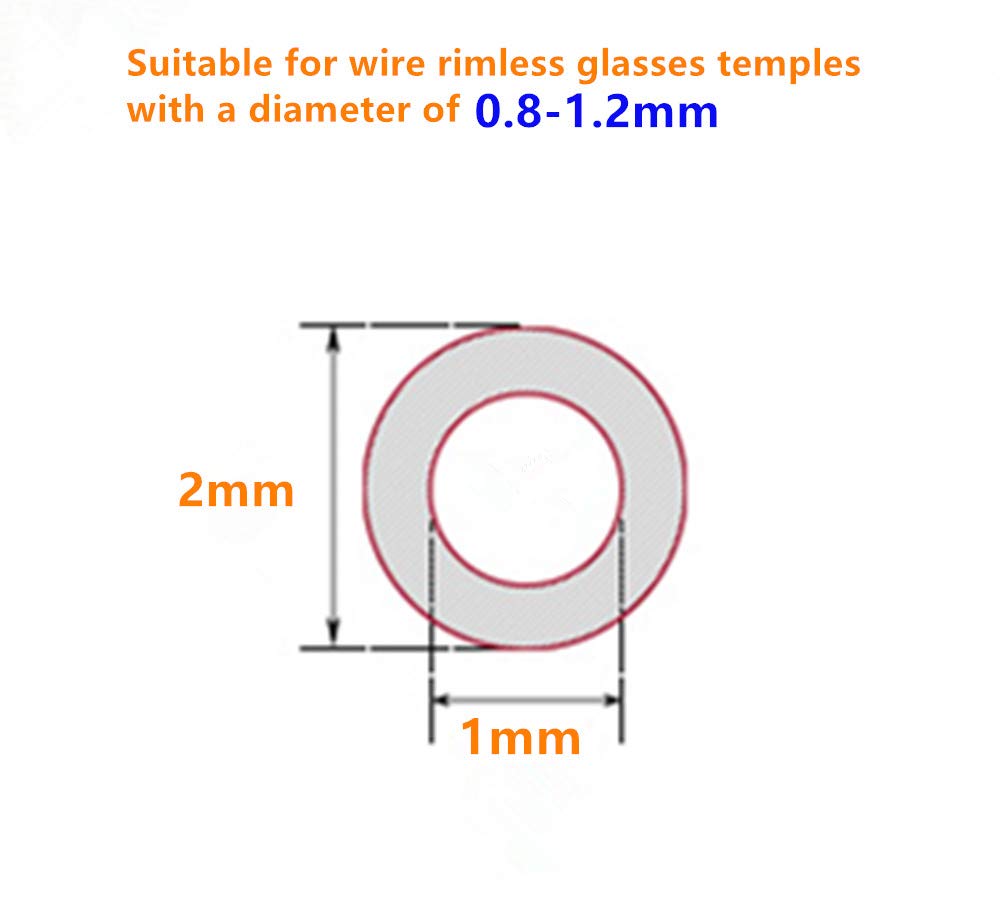 Temple tips compatible with universal glasses frames up to 1.0 mm temple wire diameter
