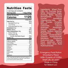 Beleon Emergency Food 3 Days block closeup highlighting four biscuits per block for energy