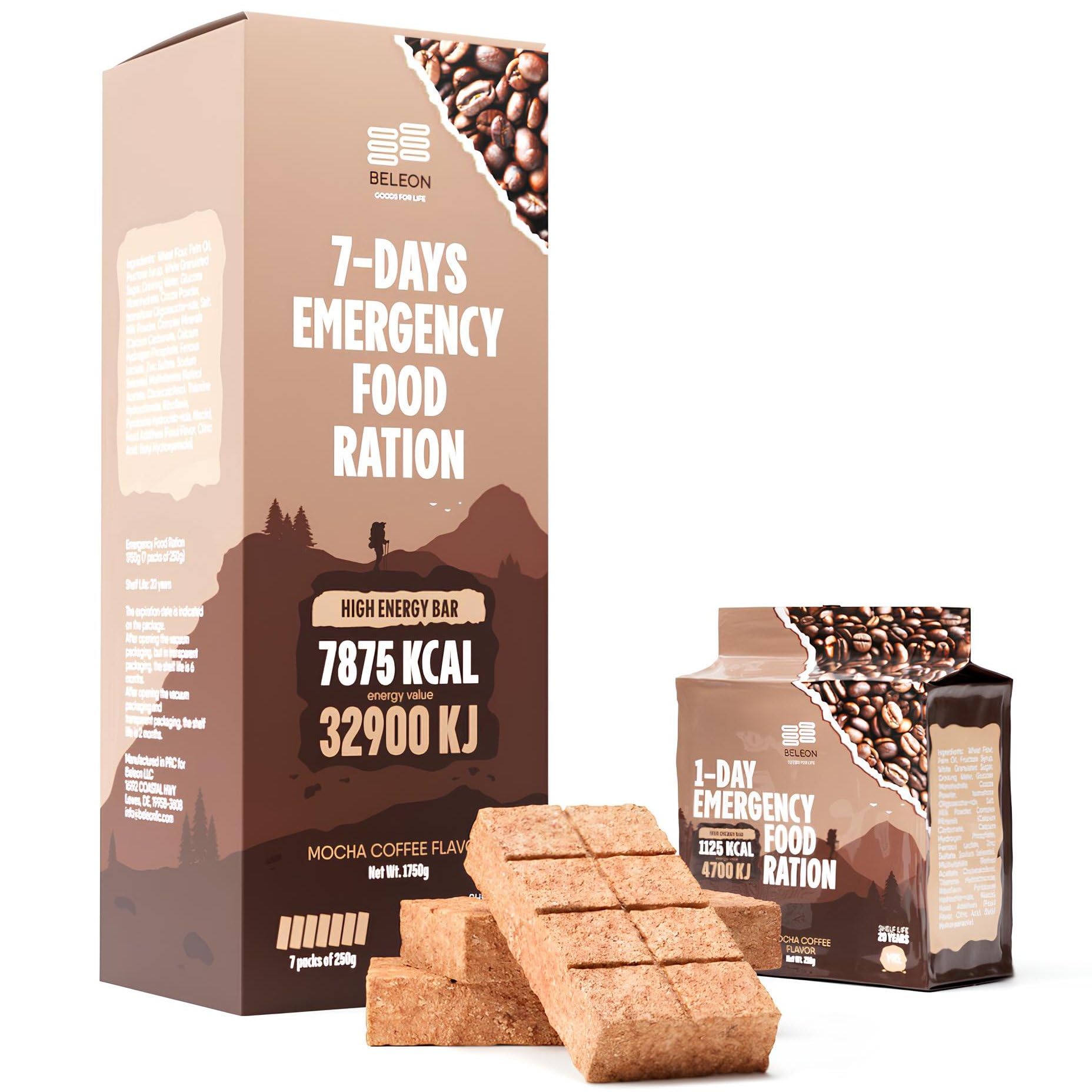 beleon emergency-food-7-days-pack close-up ready for long hikes
