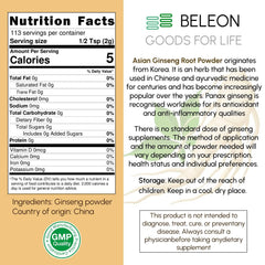 Beleon Goods For Life Ginseng Root Powder 4oz - serving suggestions with powder in cup