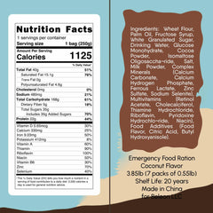 Beleon Goods For Life MRE 7days coconut biscuit bars block close-up highlighting compact blocks.