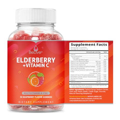 Nutritional label highlighting zinc and vitamins C, D, A, E, B12