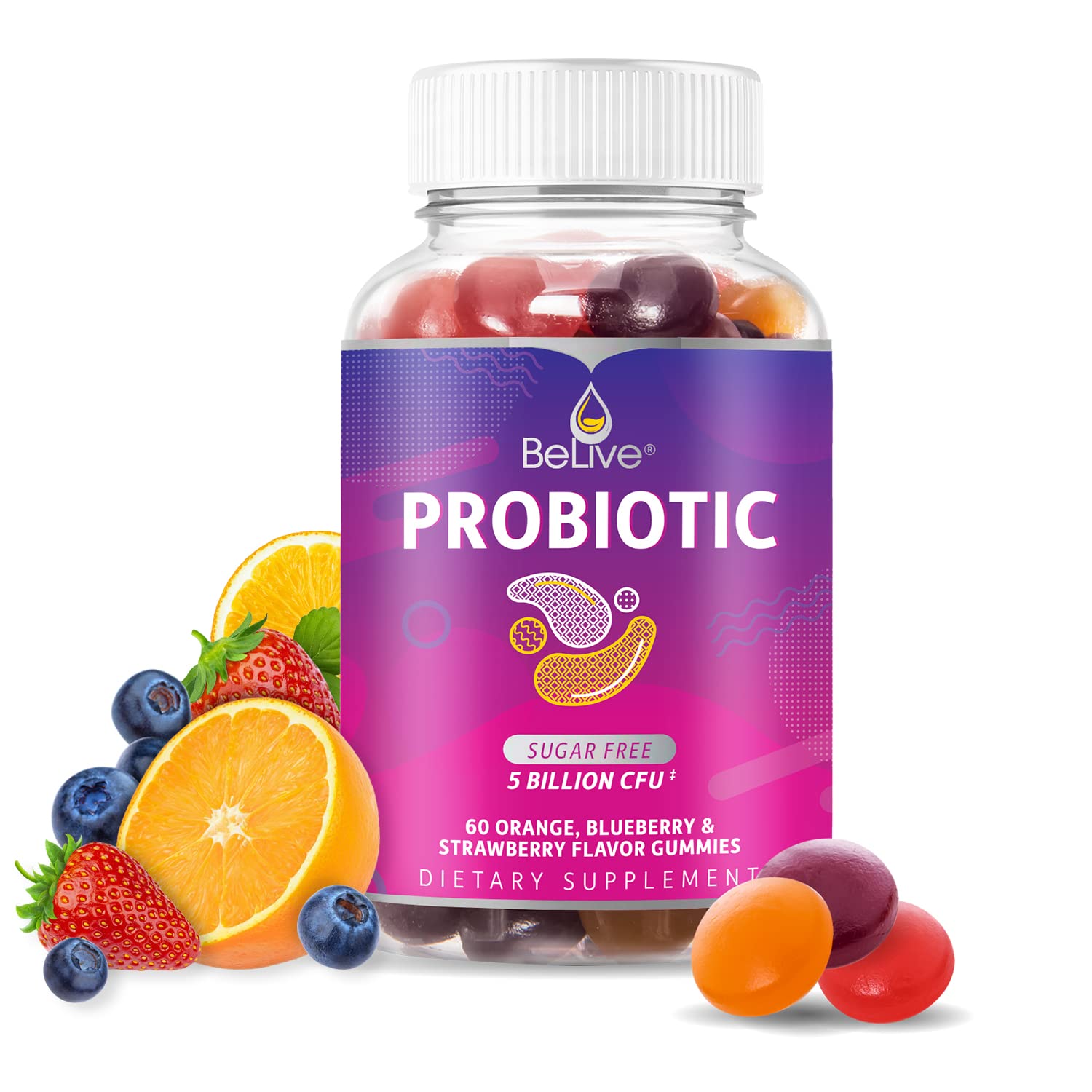 BeLive Probiotic Gummies suitable for kids and adults - sugar free and vegan