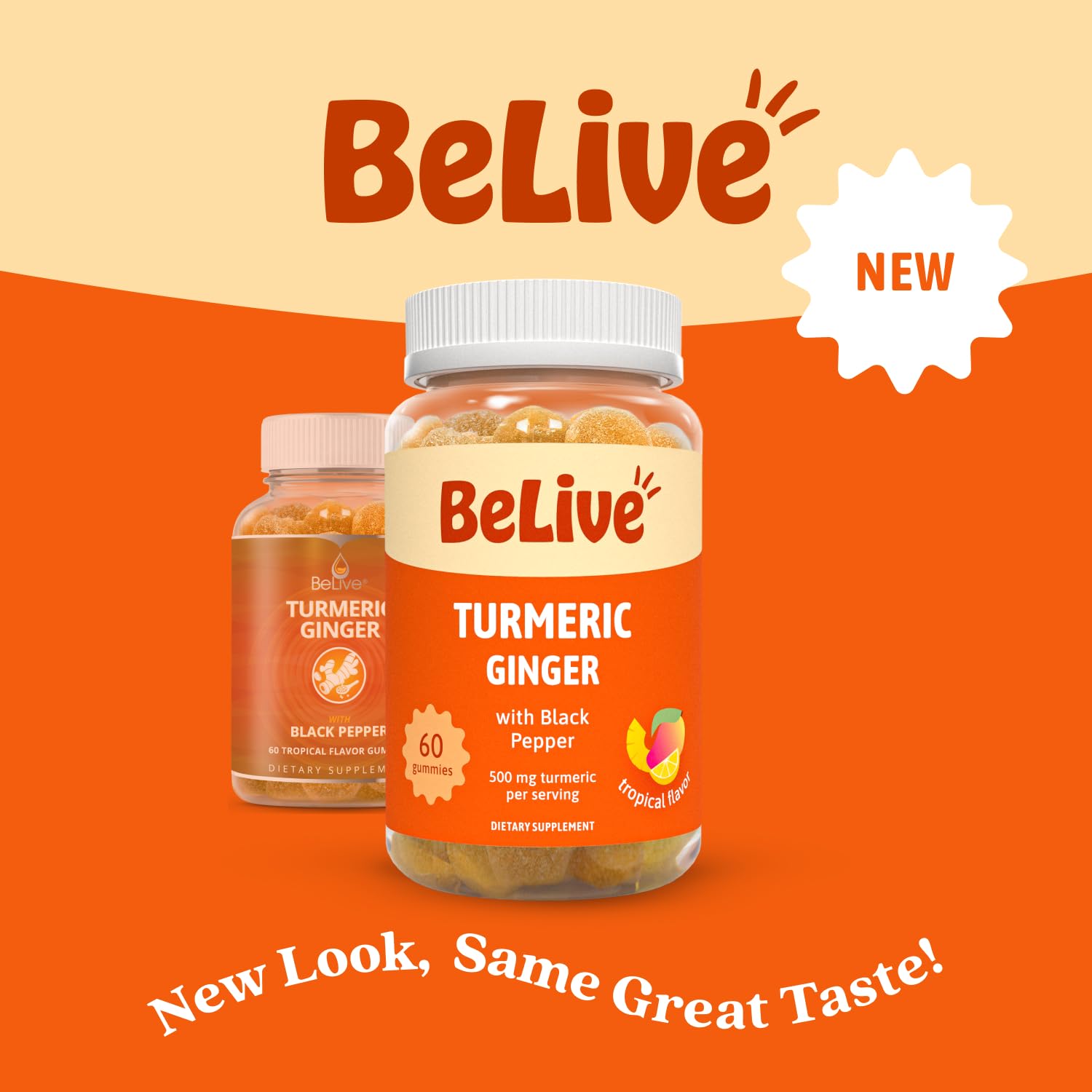 BeLive Turmeric Curcumin ingredients: turmeric, ginger, black pepper