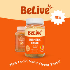 BeLive Turmeric Curcumin ingredients: turmeric, ginger, black pepper