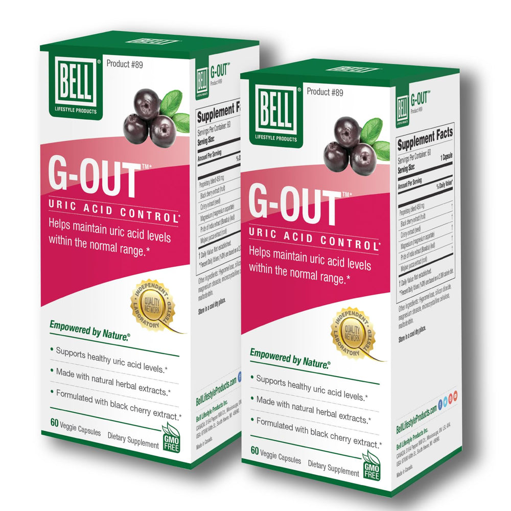 Front view of Bell G-Out Uric Acid Cleanse 2-Pack box