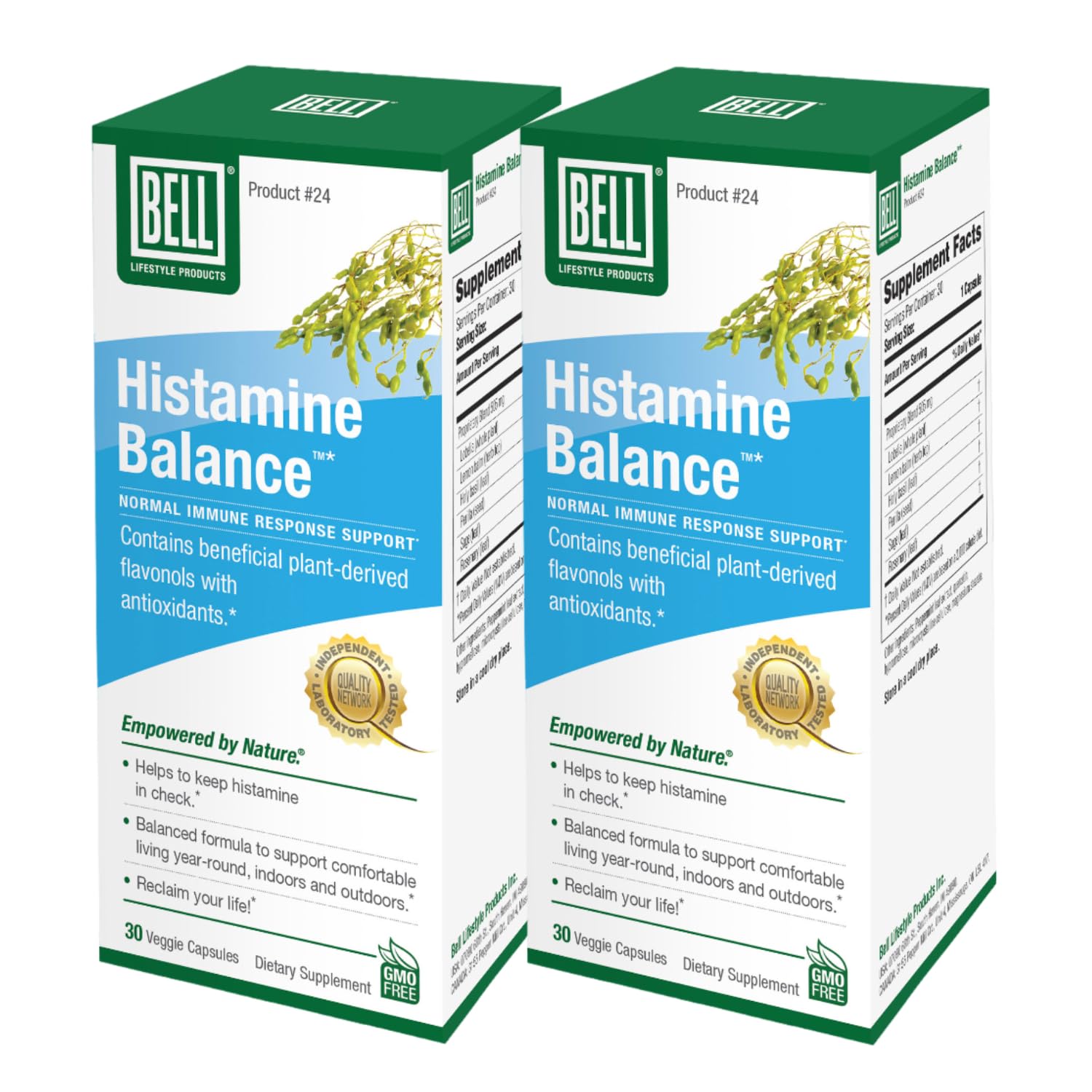 Bell Histamine Balance bottle with label on white background