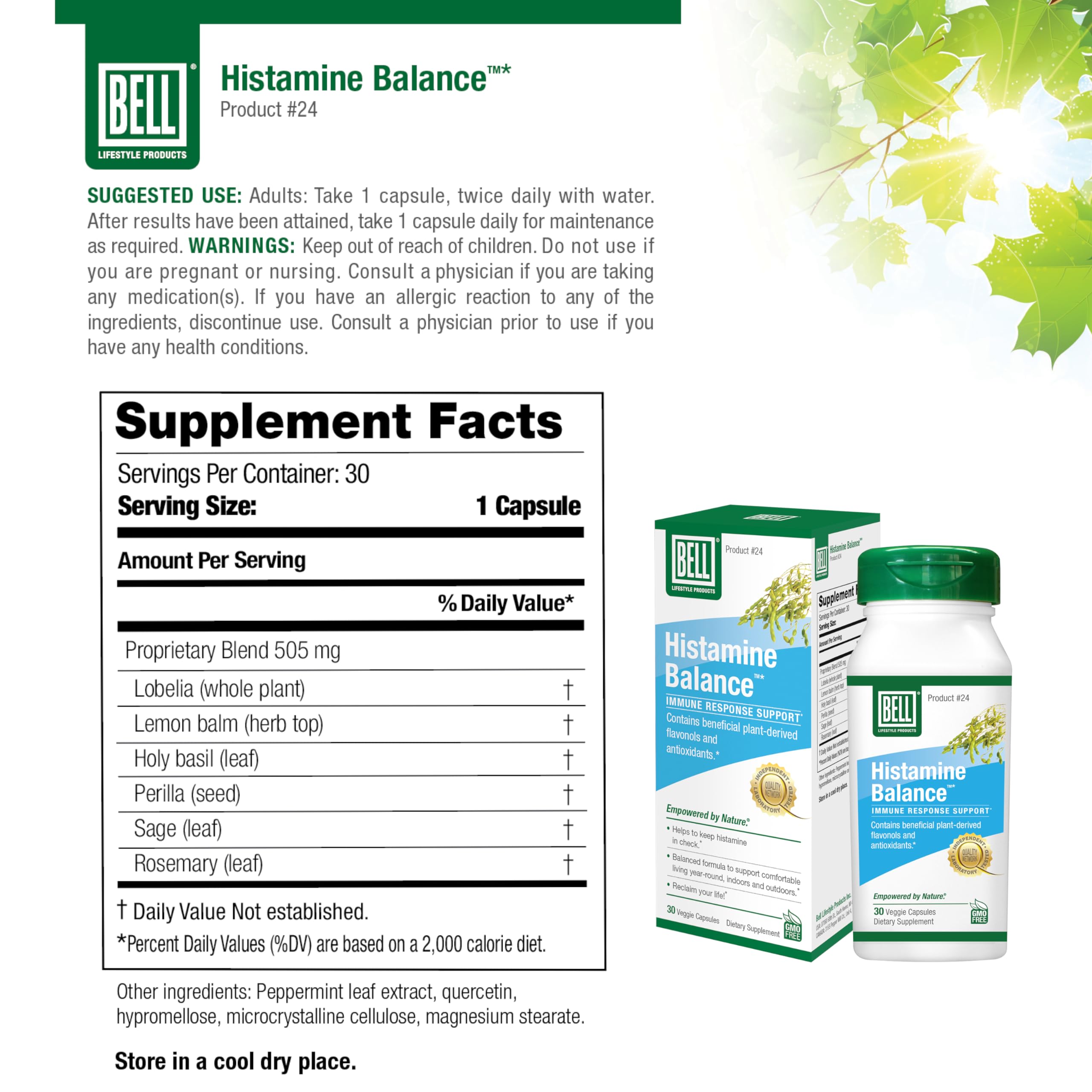 Herbal blend featuring sage, basil, peppermint and rosemary