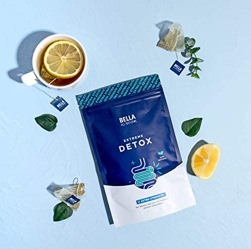Bella All Natural Extreme Detox Tea back-label highlights ingredients for a simple cleanse idea.