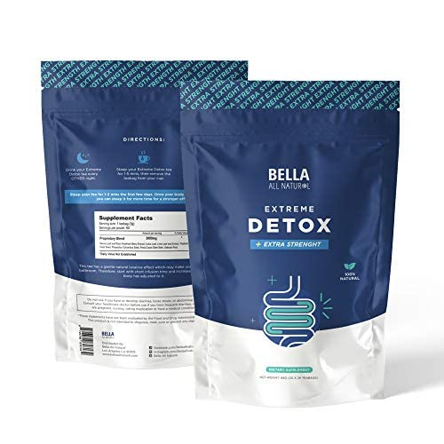 Bella All Natural Extreme Detox Tea cup collection suggests warm, comforting daily rituals.