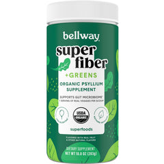 Bellway Super Fiber + Greens Powder bottle and scoop – 30 servings (hero image)
