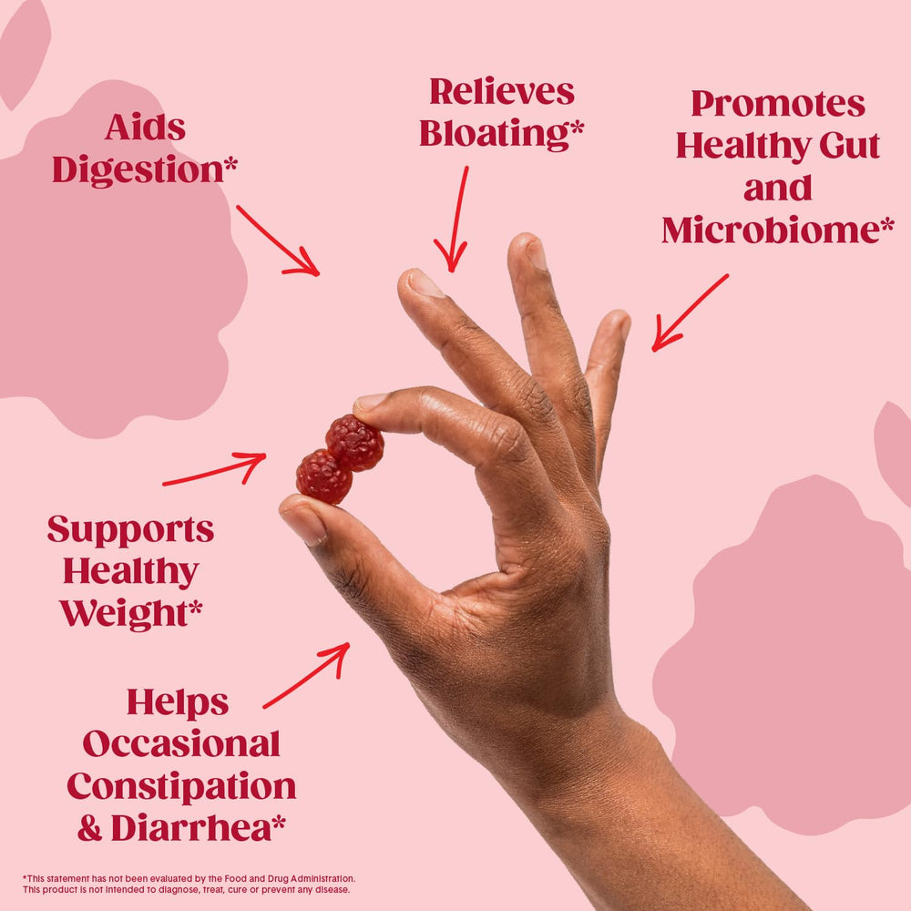 Close-up of Bellway Super Fiber Gummies Raspberry Lemon
